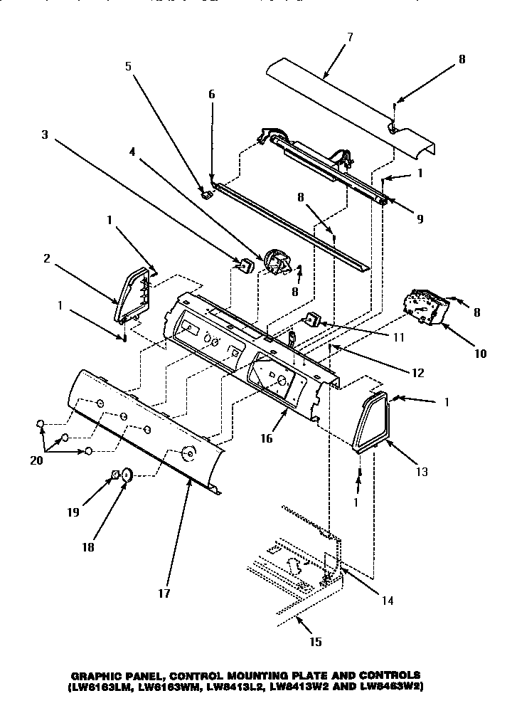 Graphic panel, control mounting plate & controls