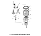 Amana LW8463W2/PLW8463W2A agitator, drive bell, seal kit, washtub & hub diagram