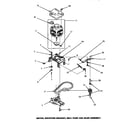 Amana LW8463W2/PLW8463W2A motor, mounting bracket, belt, pump & idler assembly diagram