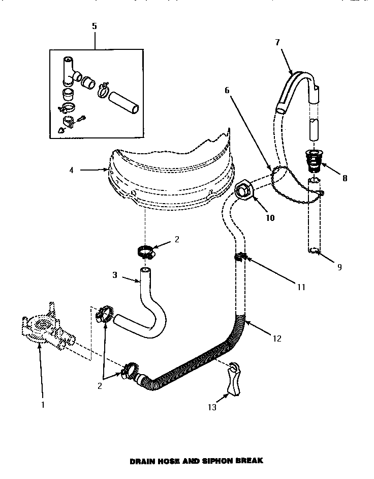 Drain hose & siphon break