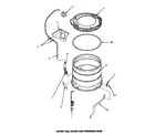 Amana LW8463W2/PLW8463W2A outer tub, cover & pressure hose diagram