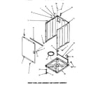 Amana LW8463W2/PLW8463W2A front panel, base assembly & cabinet assembly diagram
