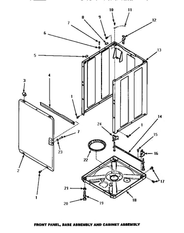 Front panel, base assembly & cabinet assembly