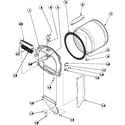 Speed Queen AGM699L2/PAGM699L2 front bulkhead, air duct, felt seal and cylinder diagram
