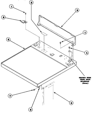 Cabinet top and control hood rear panel