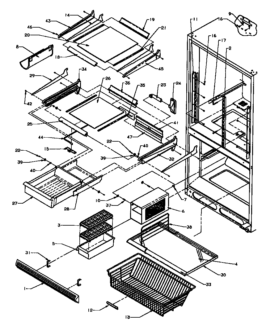 Refrigerator/freezer shelving (bx20r/p1161503w) (bx20r/p1161506w)