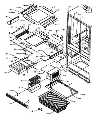 Refrigerator/freezer shelving (bx20r/p1161503w) (bx20r/p1161506w)