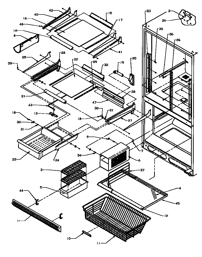 Refrigerator/freezer shelving (bz20r/p1161501w) (bz20r/p1161504w)