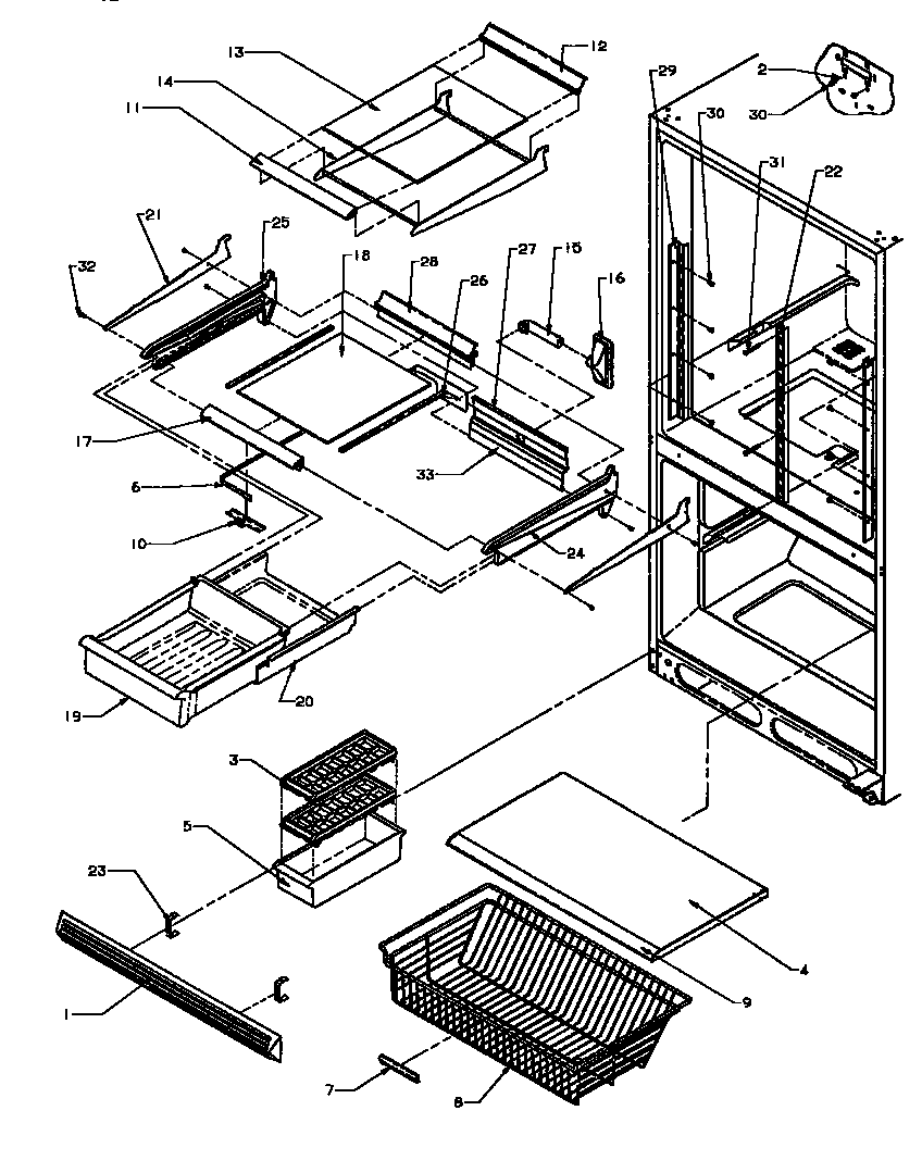Refrigerator/freezer shelving (bq20rb/p1161502w) (bq20rb/p1161505w) (bs20rb/p1161507w)