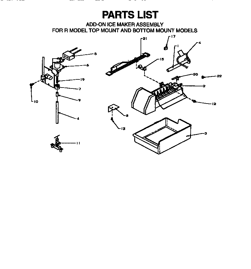 Add-on ice maker assembly