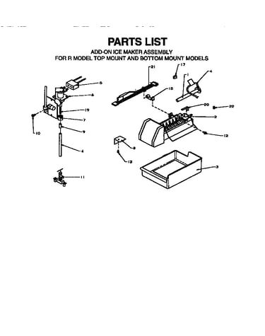 Add-on ice maker assembly