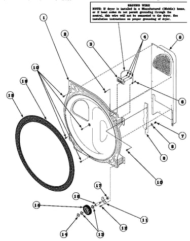 Rear bulkhead, felt seal, cylinder roller and terminal (lg4209l2/plg4209l2) (lg4209w2/plg4209w2)