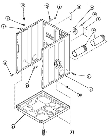 Cabinet, exhaust duct and base (lg4209l2/plg4209l2) (lg4209w2/plg4209w2)