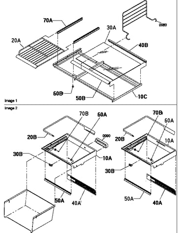 Freezer shelf/deli/crisper assemblies (brf20tlw/p1199201wl)