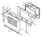 Amana ARTC7600WW-P1143406NWW oven door assembly diagram
