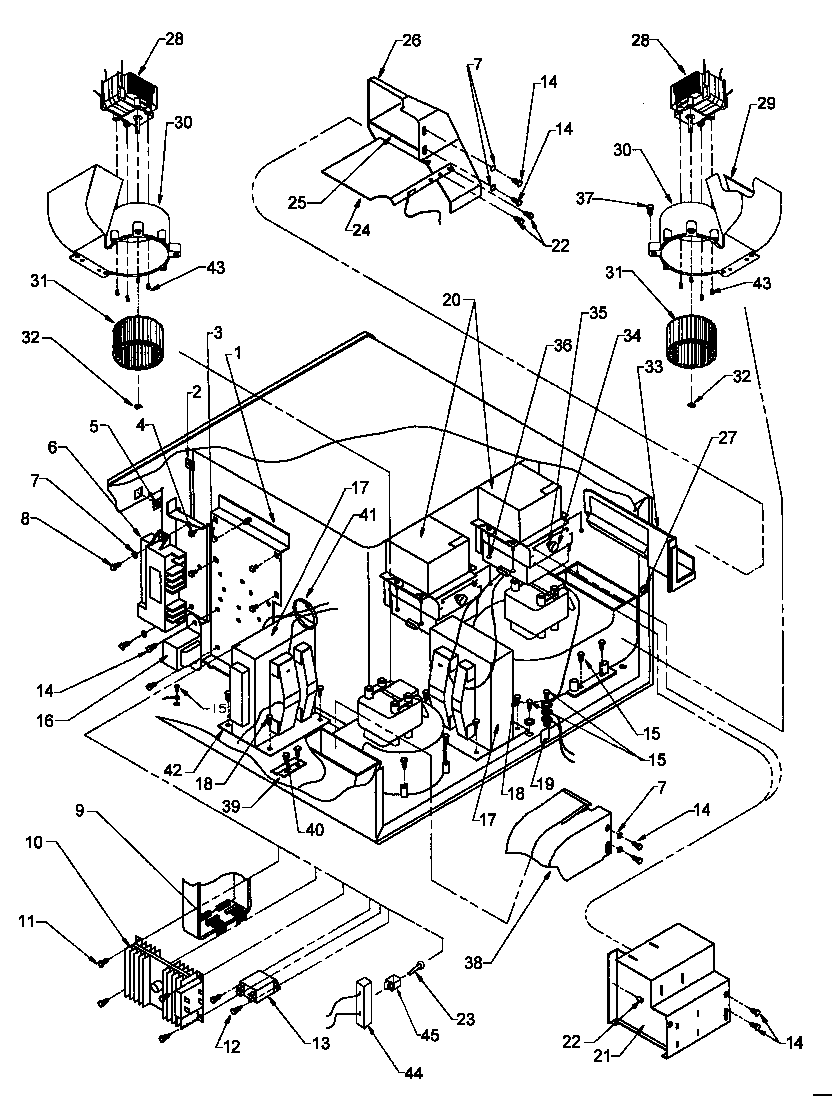 Interior electrical components and mounting parts