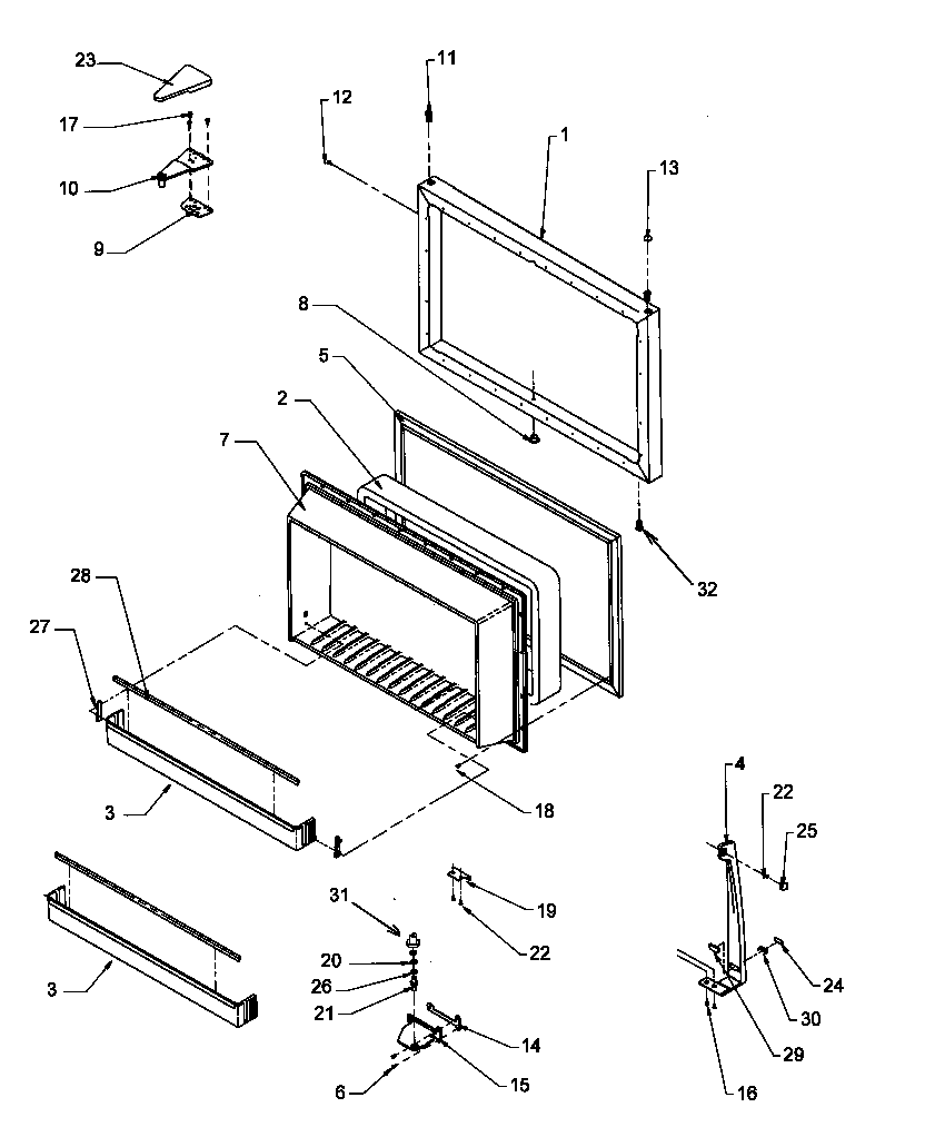 FREEZER DOOR ASSEMBLY