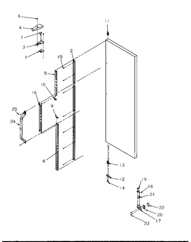 Refrigerator door hinge and trim parts