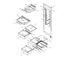 Amana SXD25S2E-P1190417WE refrigerator shelving and drawers diagram