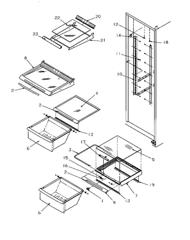 Refrigerator shelving and drawers