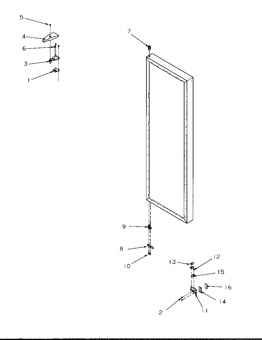 Refrigerator door hinge and trim parts