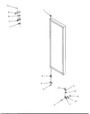 Refrigerator door hinge and trim parts