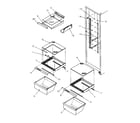 Amana 1999W-P1193906WW refrigerator shelving and drawers diagram