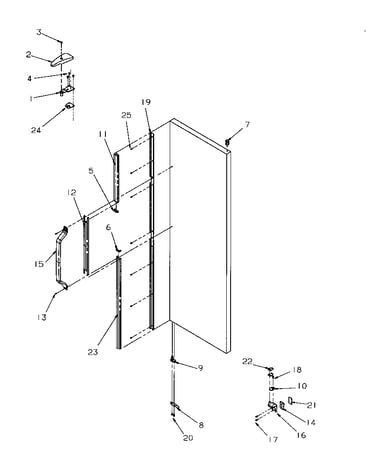 Refrigerator door hinge and trim parts