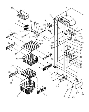 Freezer shelving and refrigerator light