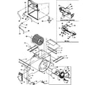 Amana GUX045X30B/P1207801F blower assembly and drain tubes diagram