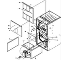 Amana GUD090X35B/P1208004F cabinet assembly and blower mounting diagram