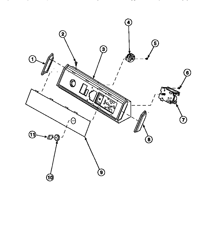 Graphic panel, control hood and controls (awm270w2/pawm270w2)