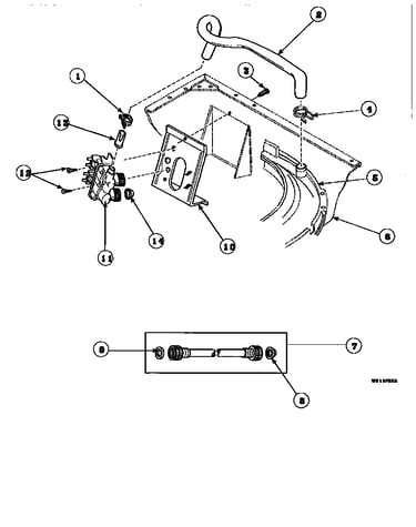 Inlet hose, fill hose, mixing valve mounting bracket (awm270w2/pawm270w2)