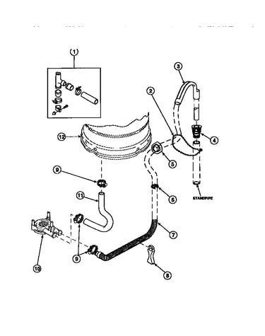 Drain hose and siphon break (awm270w2/pawm270w2)