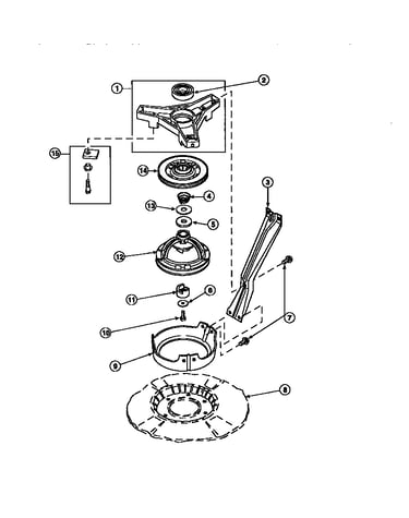 Bearing housing, brake pulley and pivot dome (awm270w2/pawm270w2)