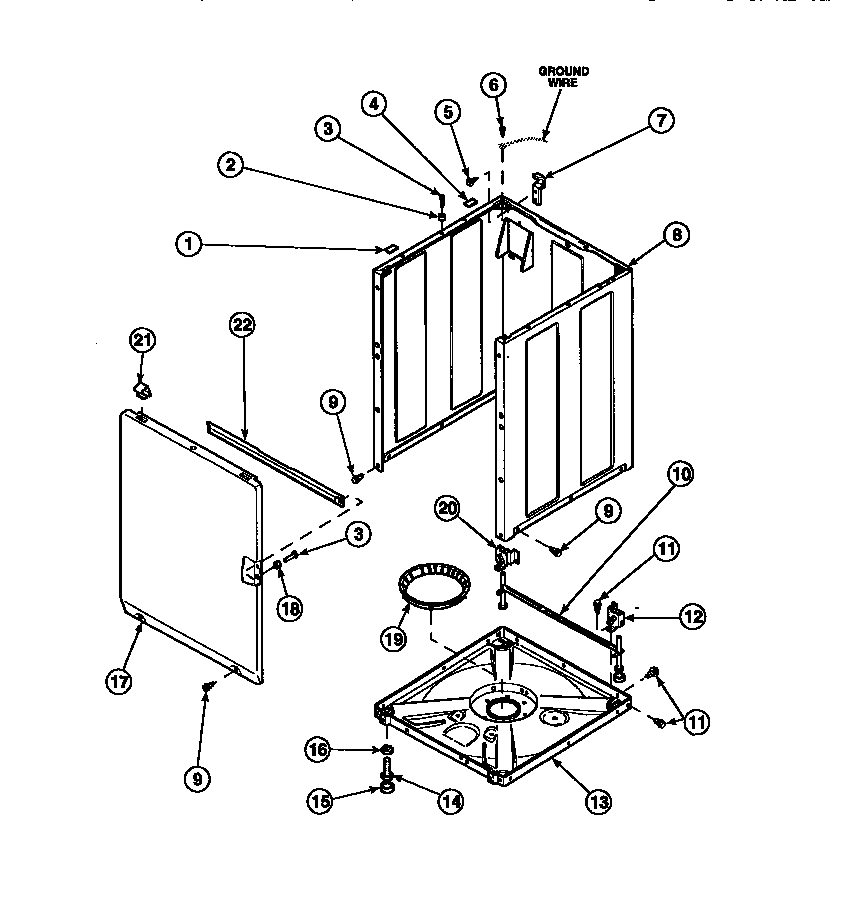 Front panel, base assembly and cabinet assembly (awm270w2/pawm270w2)