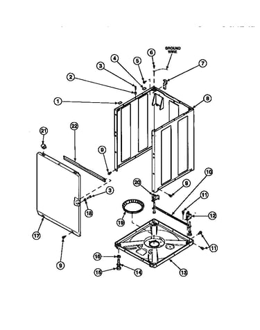 Front panel, base assembly and cabinet assembly (awm270w2/pawm270w2)