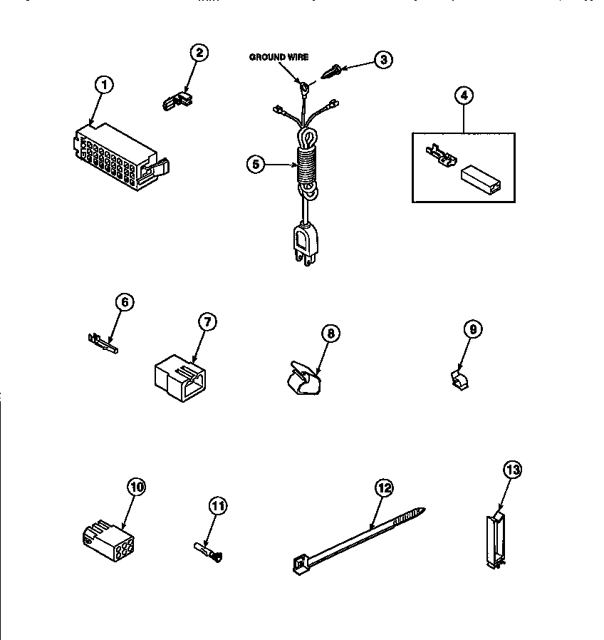 Power cord and terminals (awm270w2/pawm270w2)