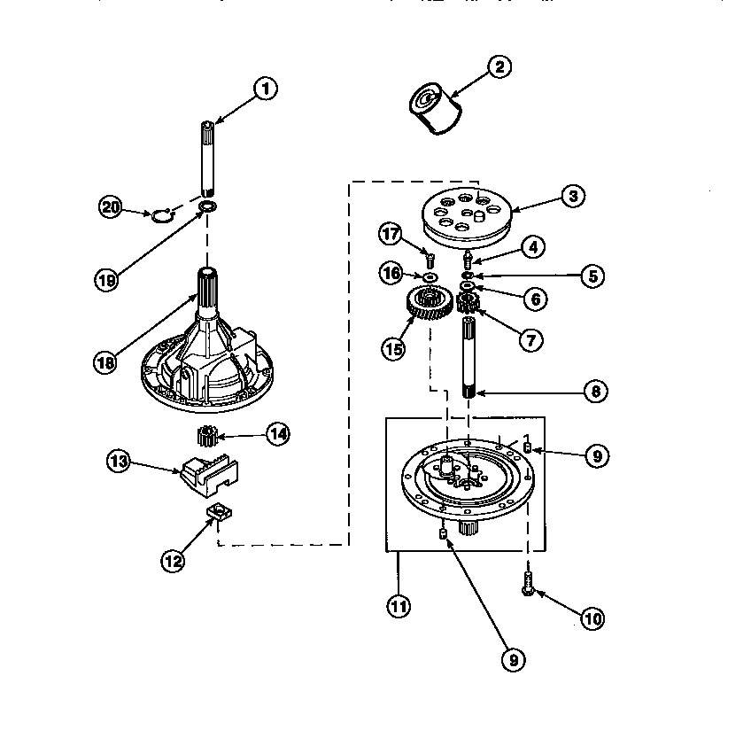 34526p transmission assembly (cw4202w2/pcw4202w2b) (cw8202w2/pcw8202w2b) (cw8203w2/pcw8203w2b) (cw8413w2/pcw8413w2b) (lw2001w2/plw2001w2b) (lw2501l2/plw2501l2b) (lw2501w2/plw2501w2b) (lw3502l2/plw3502l2b) (lw3502w2/plw3502w2b) (lw3503l2/plw3503l2b) (lw350