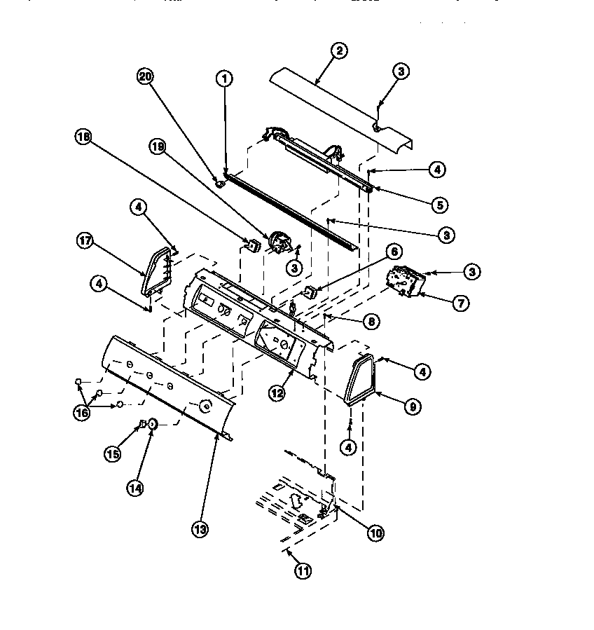 Graphic panel, control mounting plate and controls (lw8203w2/plw8203w2b) (lw8252l2/plw8252l2b) (lw8252w2/plw8252w2b) (lw8303l2/plw8303l2b) (lw8303w2/plw8303w2b) (lw8312l2/plw8312l2b) (lw8312w2/plw8312w2b) (lw8413l2/plw8413l2b) (lw8413w2/plw8413w2b) (lw920