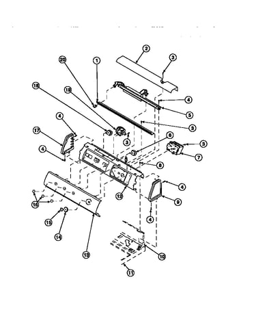 Graphic panel, control mounting plate and controls (lw8203w2/plw8203w2b) (lw8252l2/plw8252l2b) (lw8252w2/plw8252w2b) (lw8303l2/plw8303l2b) (lw8303w2/plw8303w2b) (lw8312l2/plw8312l2b) (lw8312w2/plw8312w2b) (lw8413l2/plw8413l2b) (lw8413w2/plw8413w2b) (lw920
