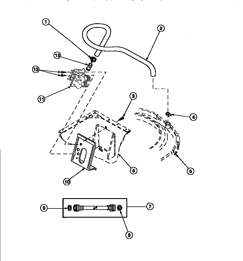 Inlet hose, fill hose and mixing valve mounting bracket (lw8203w2/plw8203w2b) (lw8252l2/plw8252l2b) (lw8252w2/plw8252w2b) (lw8303l2/plw8303l2b) (lw8303w2/plw8303w2b) (lw8312l2/plw8312l2b) (lw8312w2/plw8312w2b) (lw8413l2/plw8413l2b) (lw8413w2/plw8413w2b) (