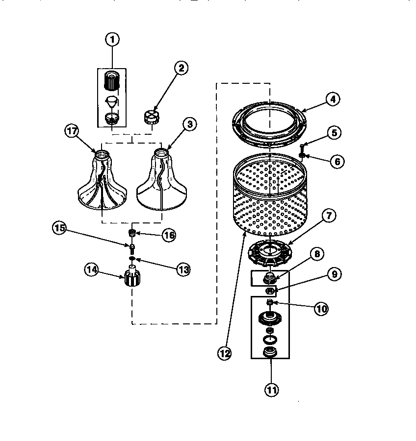 Agitator, drive bell, seal kit, washtub and hub (lw8203w2/plw8203w2b) (lw8252l2/plw8252l2b) (lw8252w2/plw8252w2b) (lw8303l2/plw8303l2b) (lw8303w2/plw8303w2b) (lw8312l2/plw8312l2b) (lw8312w2/plw8312w2b) (lw8413l2/plw8413l2b) (lw8413w2/plw8413w2b) (lw9203l2
