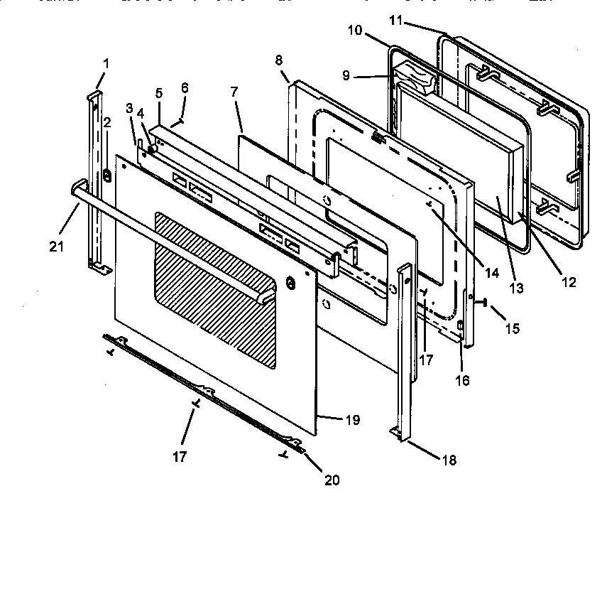 Oven door assembly