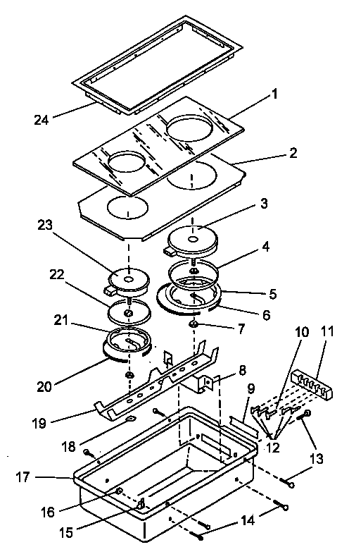 Glass cooktop module - cc13e/w