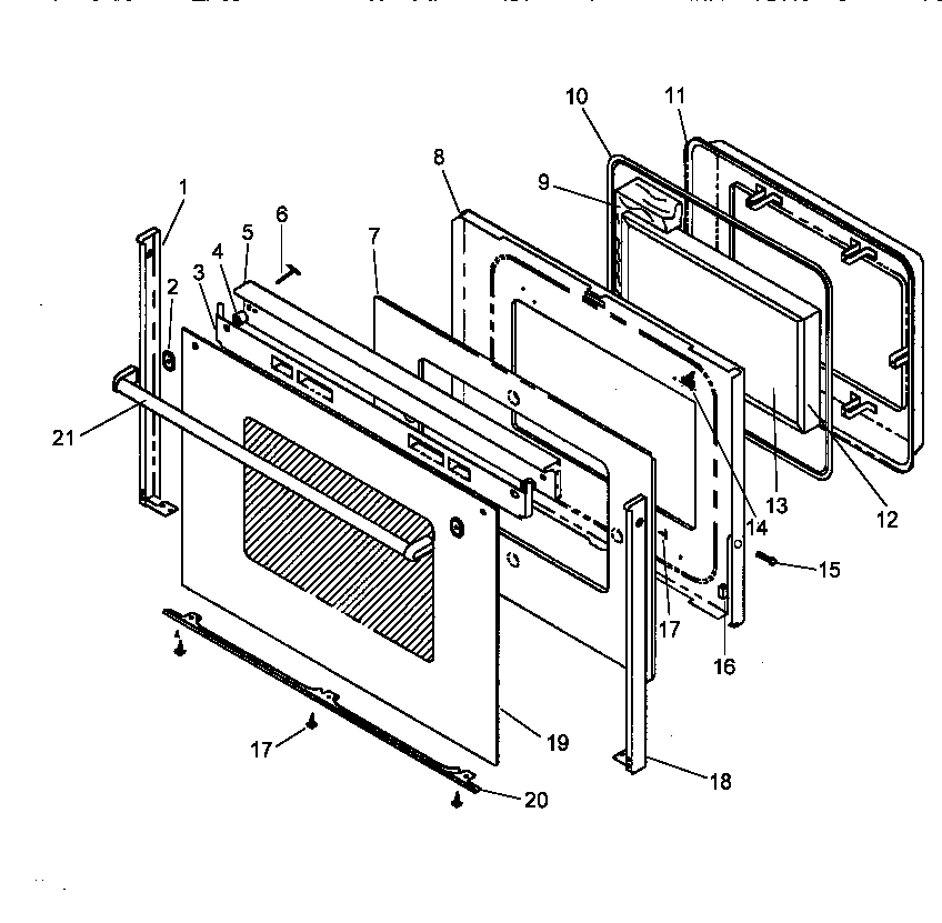 Oven door assembly