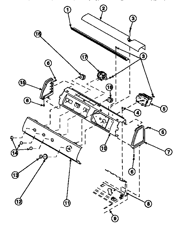 Graphic panel, control mounting plate and controls