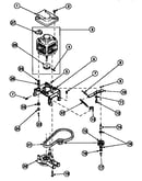 Motor, mounting bracket, belt, pump and idler assembly