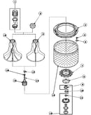 Agitator, drive bell, seal kit, washtub and hub