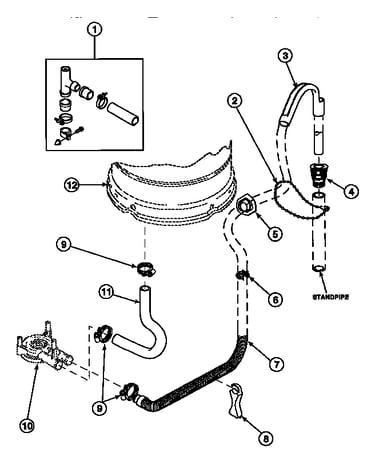 Drain hose and siphon break